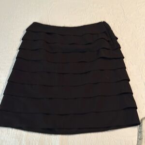Larry Levine Black A-line Ruffled Mini Skirt